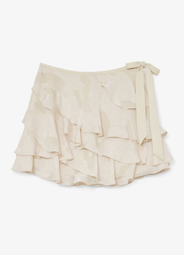 Reiss Dames Cameron minirok met ruches in de kleur Creme