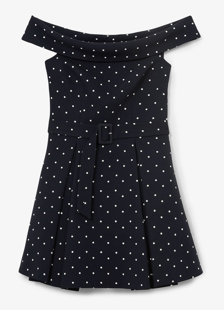 Reiss Dames Arwen mini jurk met stippenprint in de kleur Donkerblauw