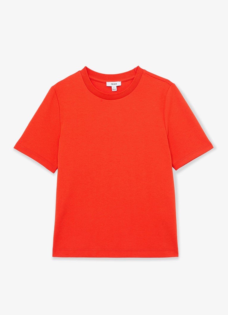 Reiss Dames Josie T-shirt met ronde hals in de kleur Rood