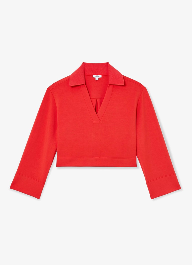Reiss Dames Bea sweater met kraag in de kleur Koraal