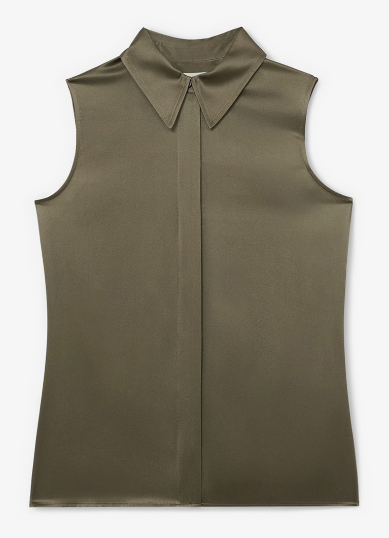 Reiss Dames Amelia blouse van zijde in de kleur Khaki