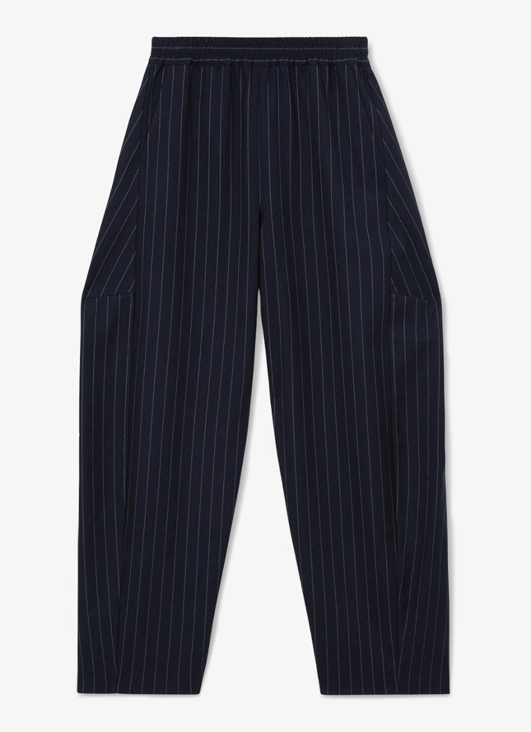 Reiss Dames High waist tapered fit pantalon met krijtstreep in de kleur Blauw