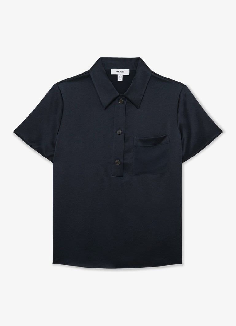 Reiss Dames Polly tuniek van zijde in de kleur Donkerblauw