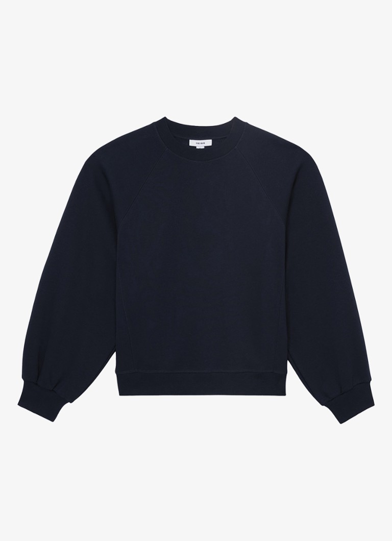 Reiss Dames Charlie sweater met ronde hals in de kleur Donkerblauw