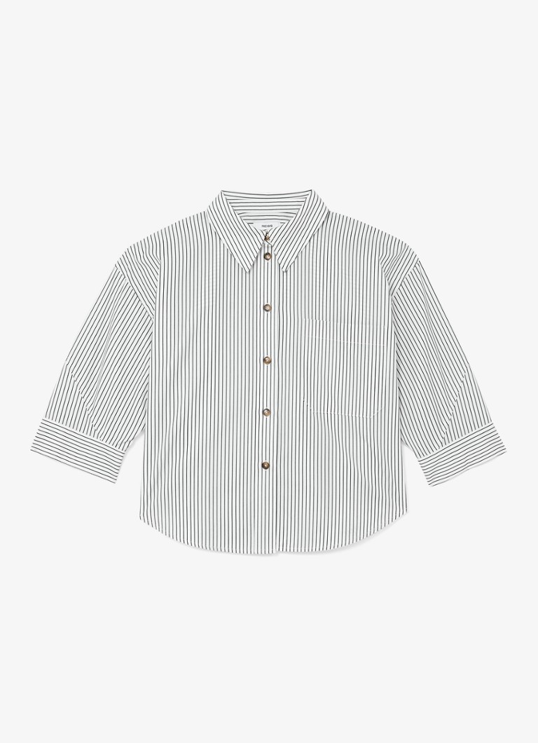 Reiss Dames Saoirse blouse met streepprint in de kleur Ivoor / Lichtblauw