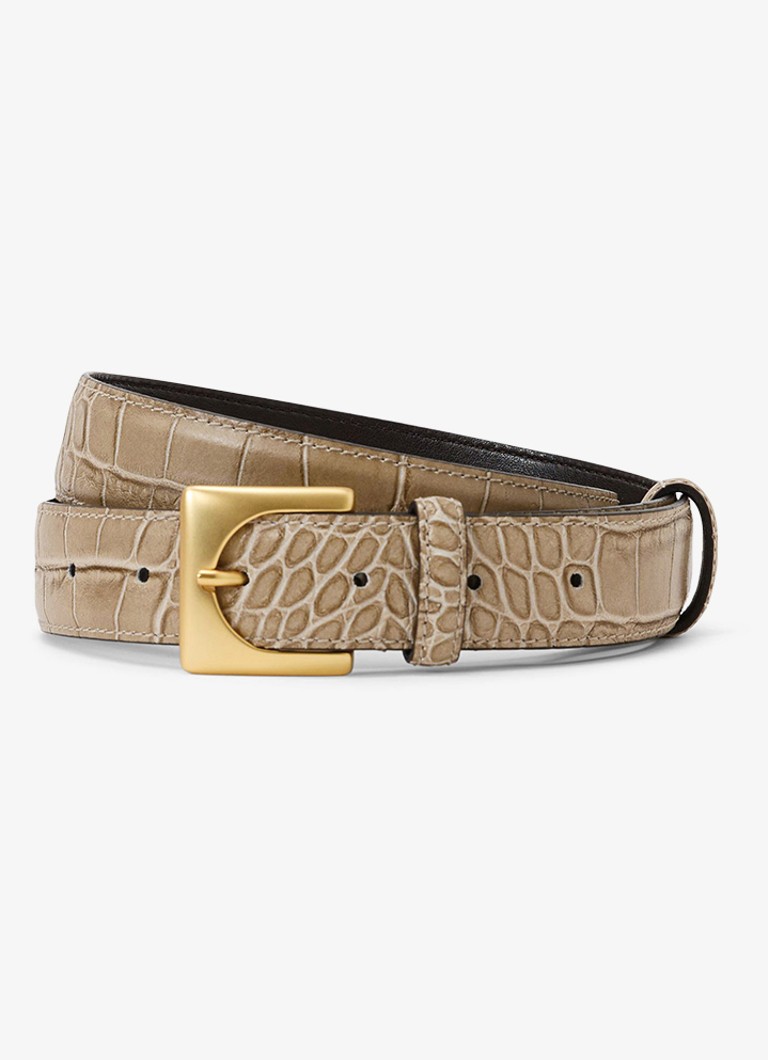 Reiss Dames Belinda riem van leer met crocostructuur in de kleur Grijs