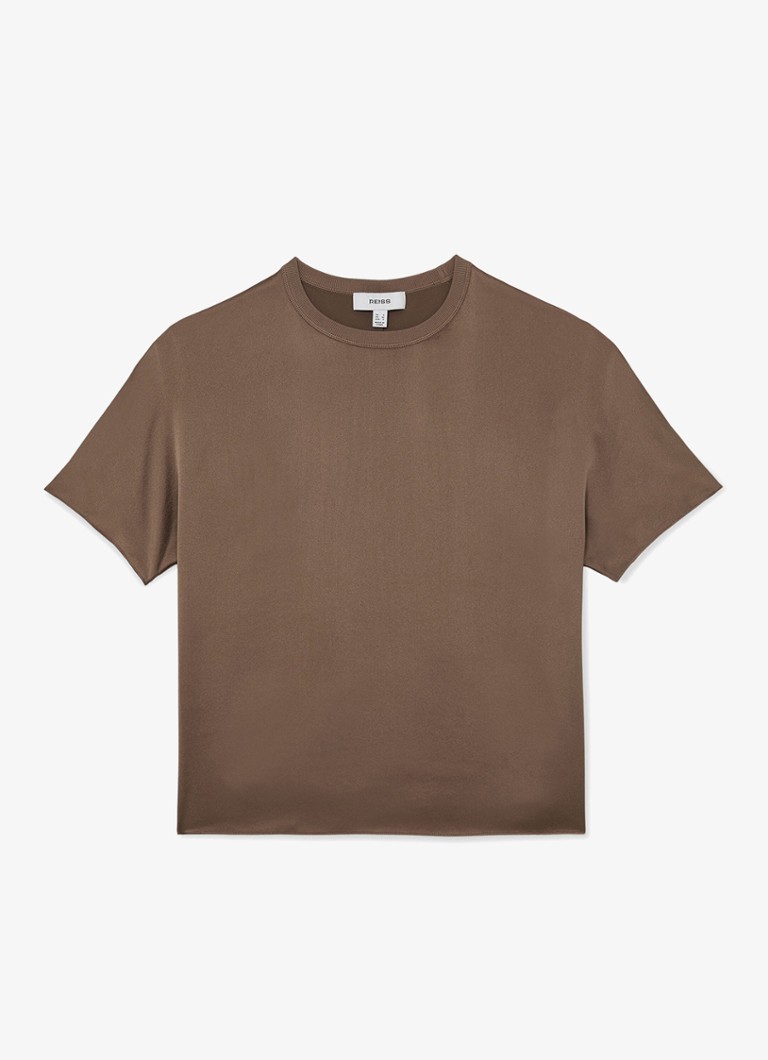 Reiss Dames Lena top van zijde in de kleur Bruin