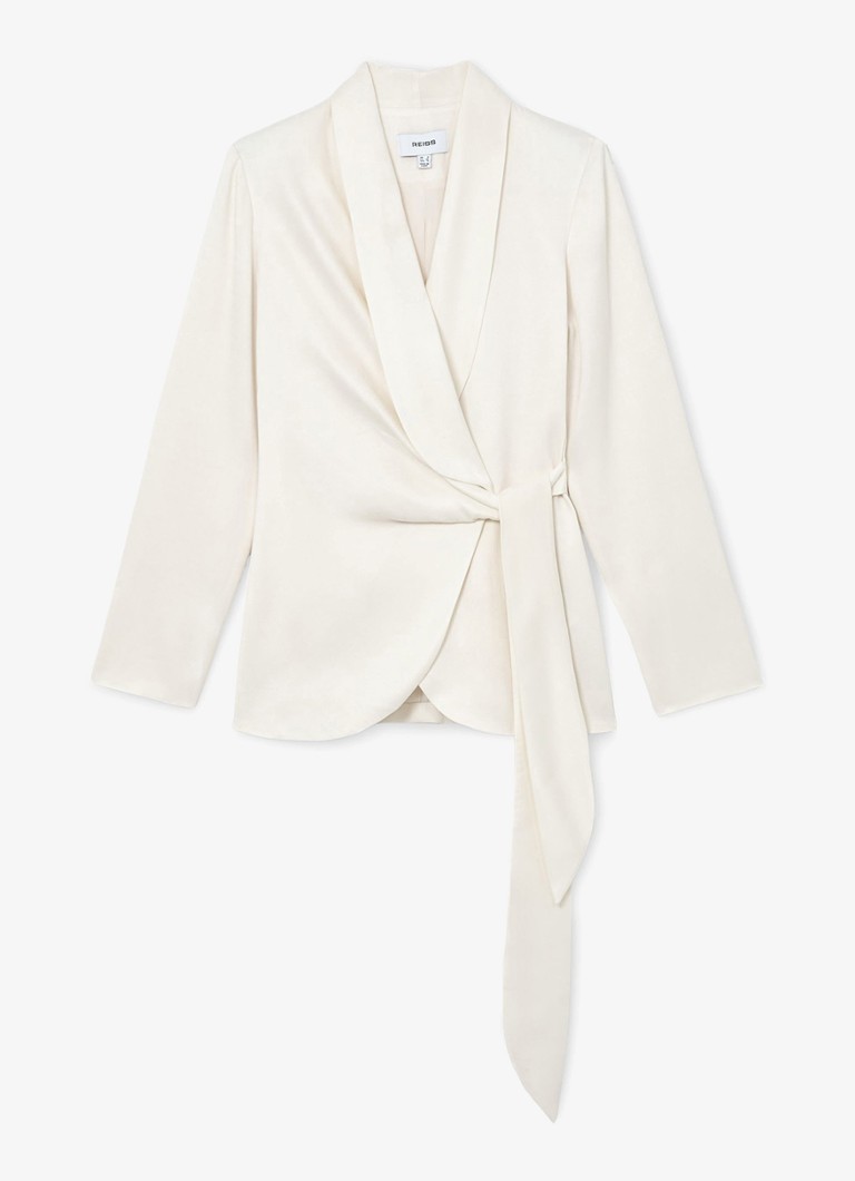Reiss Dames Clover blazer met gestrikt detail in de kleur Wit