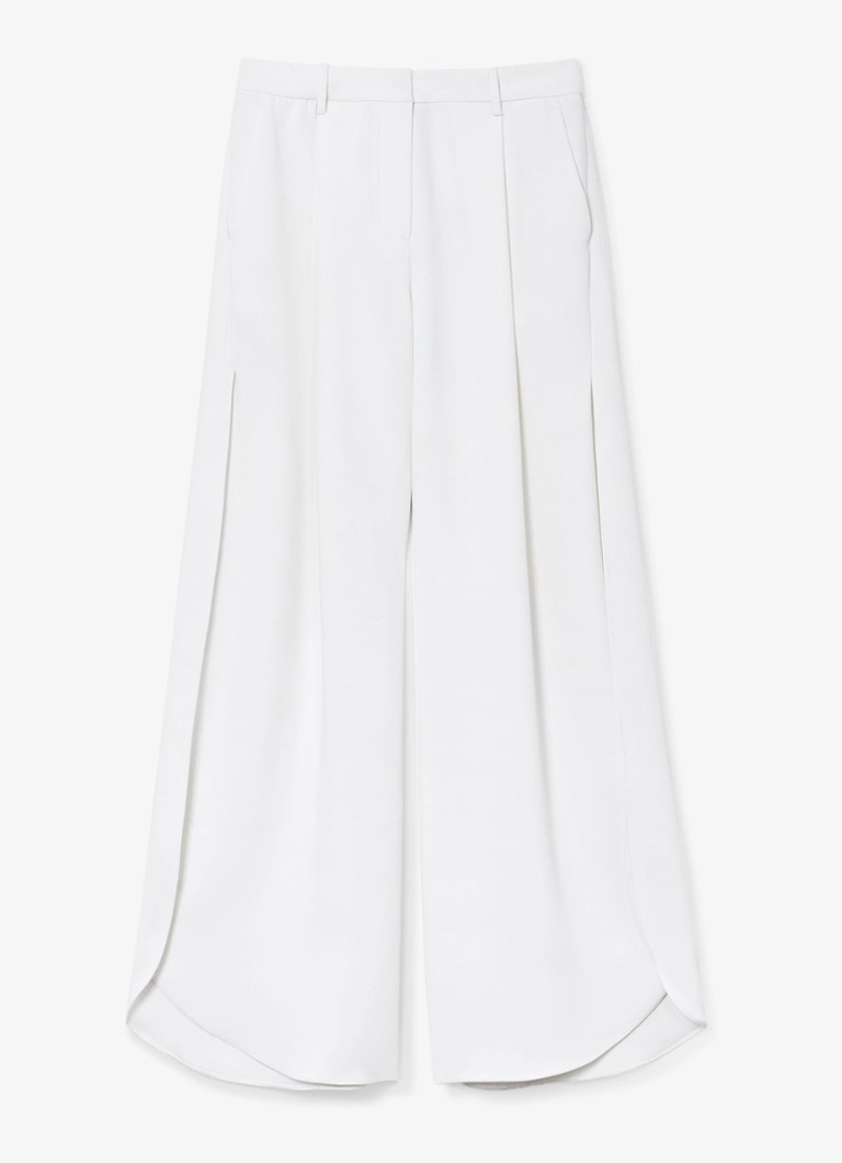 Reiss Dames Deena high waist loose fit pantalon met split in de kleur Wit