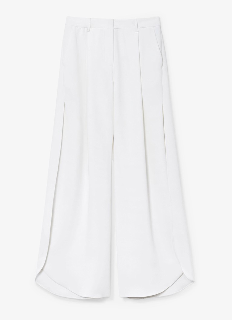 Reiss Dames Deena high waist loose fit pantalon met split in de kleur Wit