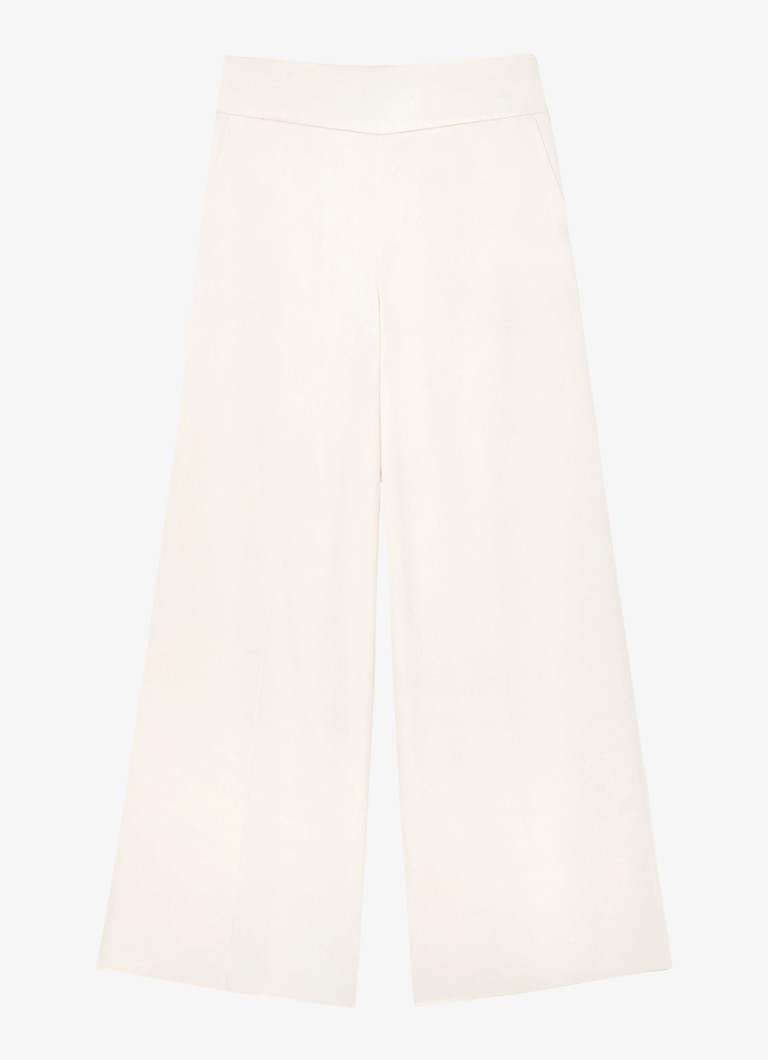 Reiss Dames Clover high waist wide fit pantalon met steekzakken in de kleur Wit