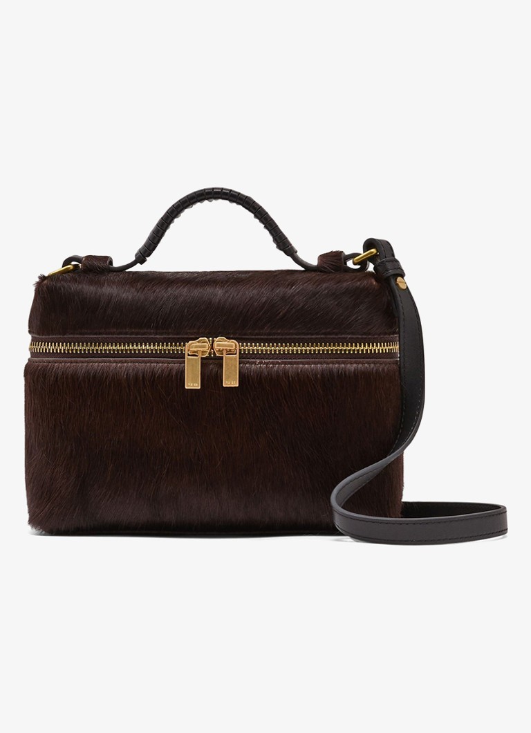 Reiss Dames Ines crossbodytas van leer in de kleur Donkerbruin