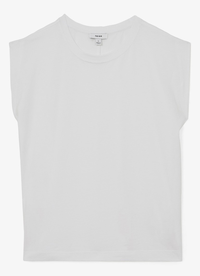 Reiss Dames Millie T-shirt met ronde hals in de kleur Wit