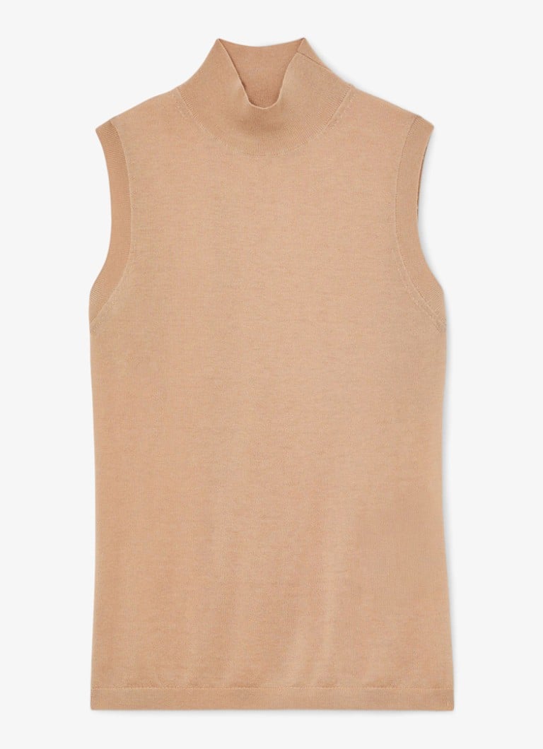 Reiss Dames Evelyn mouwloze top in merino wolblend in de kleur Camel