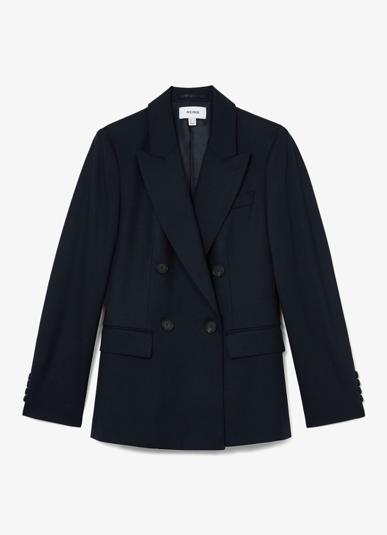 Reiss Dames Solene double-breasted blazer met klepzakken in de kleur Donkerblauw