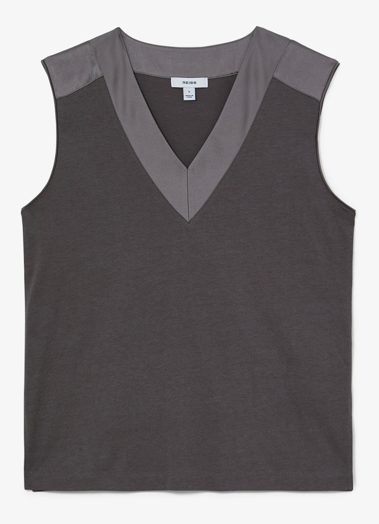 Reiss Dames KALLIE top met v-hals in de kleur Donkergrijs