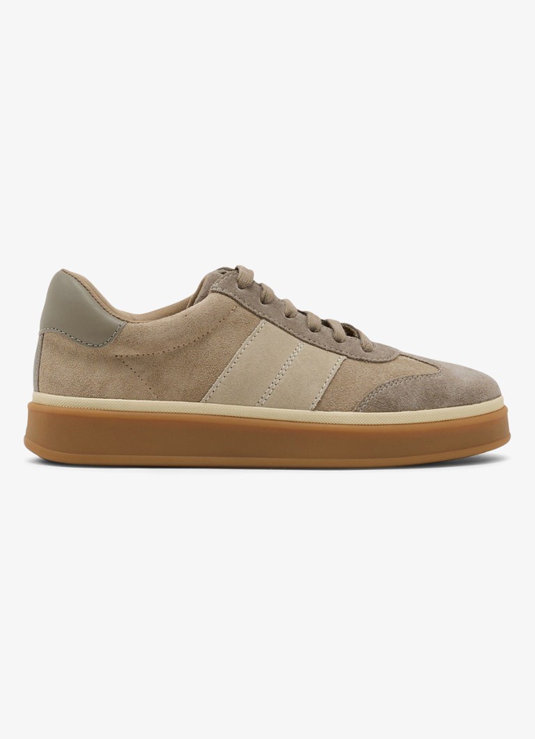 Reiss Dames Lizzie sneaker van suède in de kleur Taupe