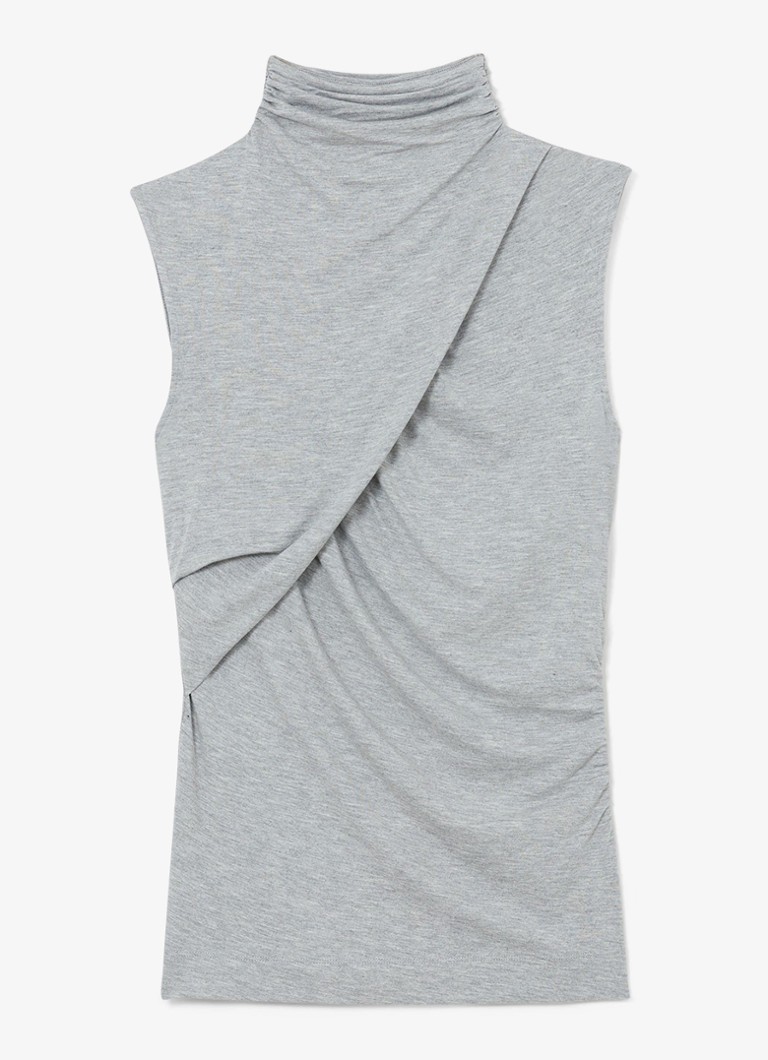 Reiss Dames Wanda top met plooien in de kleur Grey Marl / Grijs
