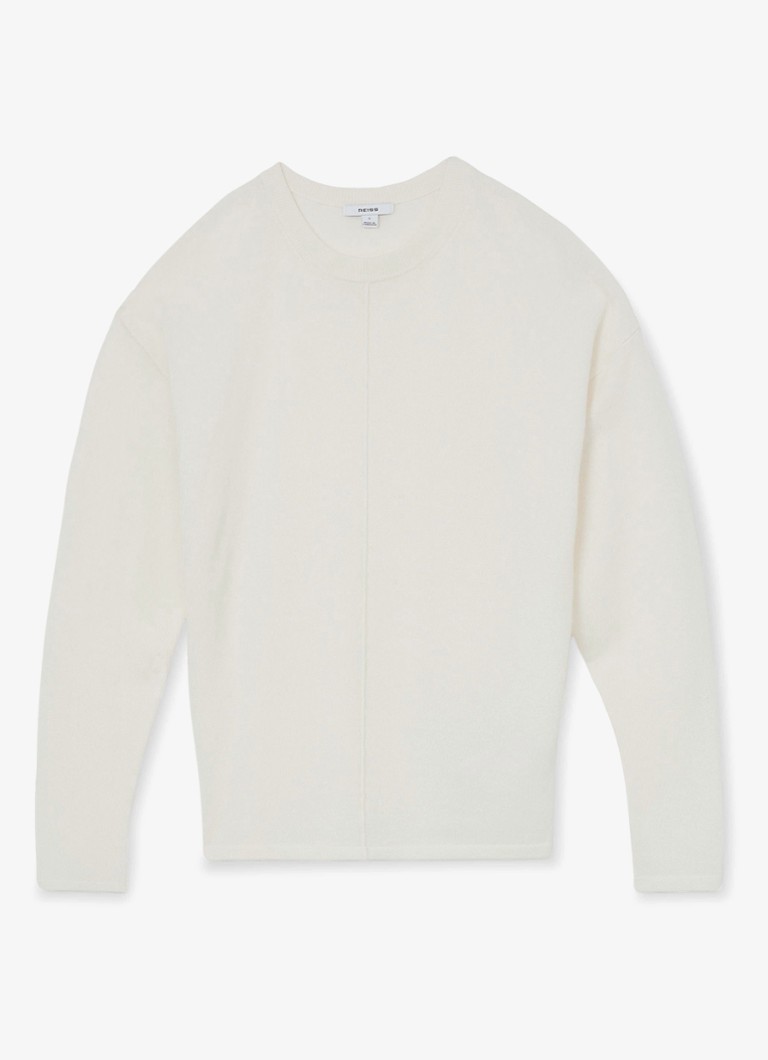 Reiss Dames Colette fijngebreide trui in kasjmierblend in de kleur Gebroken wit
