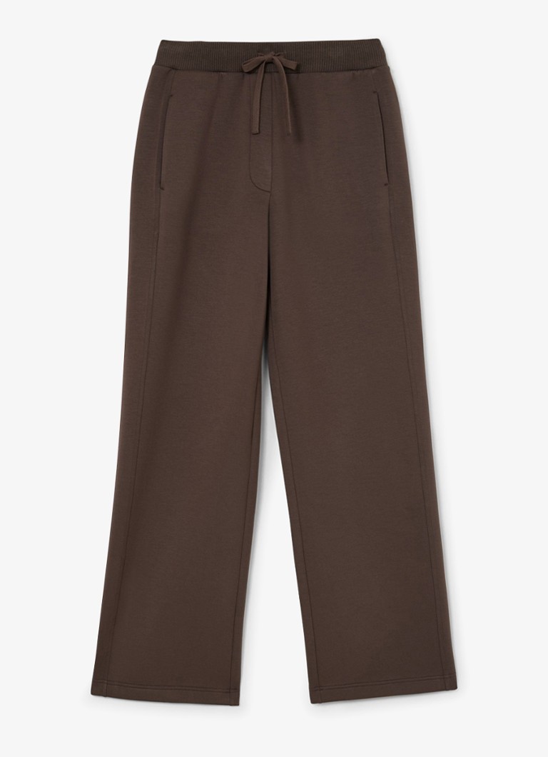 Reiss Dames Laney wide fit joggingsbroek met steekzakken in de kleur Donkerbruin
