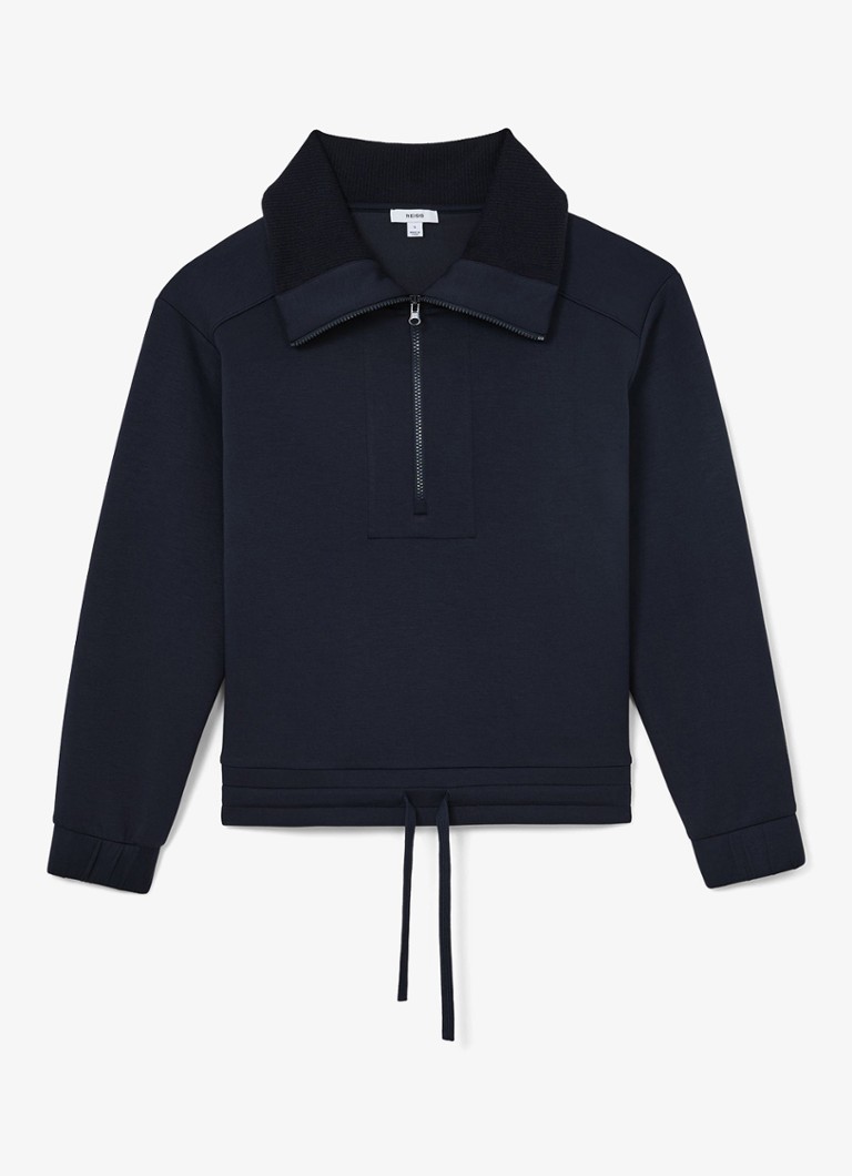 Reiss Dames Laney sweater met halve rits in de kleur Blauw