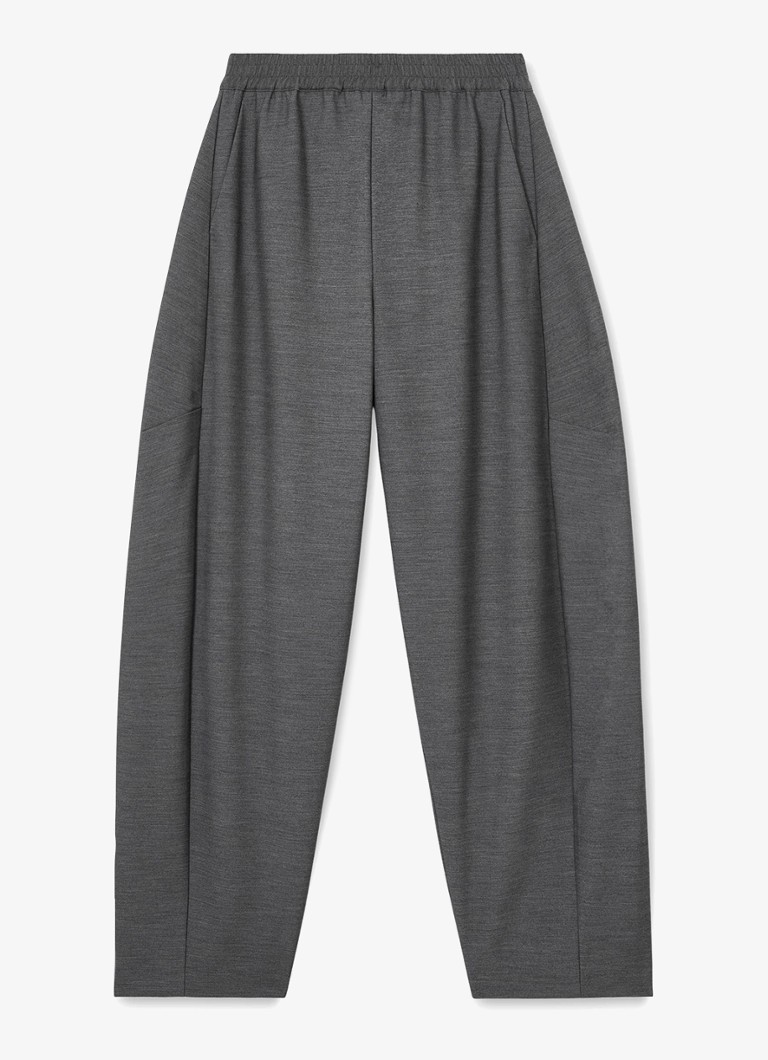 Reiss Dames ELLE high waist straight fit pantalon met steekzakken in de kleur Grijs
