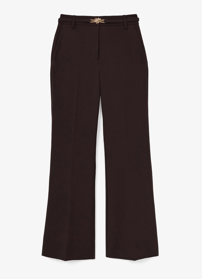 Reiss Dames Leona high waist flared fit pantalon in de kleur Aubergine