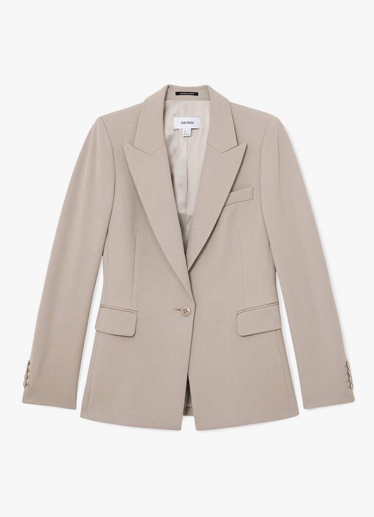 Reiss Dames Petite Gabi blazer met klepzakken in de kleur Donkerbeige