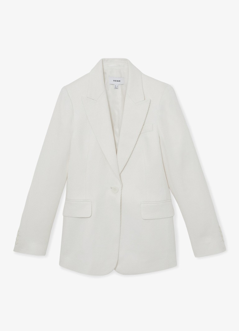 Reiss Dames Alyx blazer in linnenblend in de kleur Wit