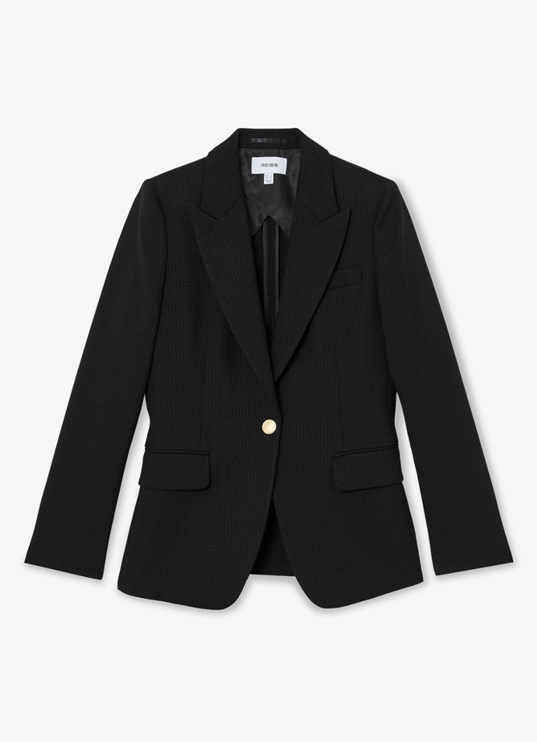 Reiss Dames Erin blazer in wolblend in de kleur Black / Zwart