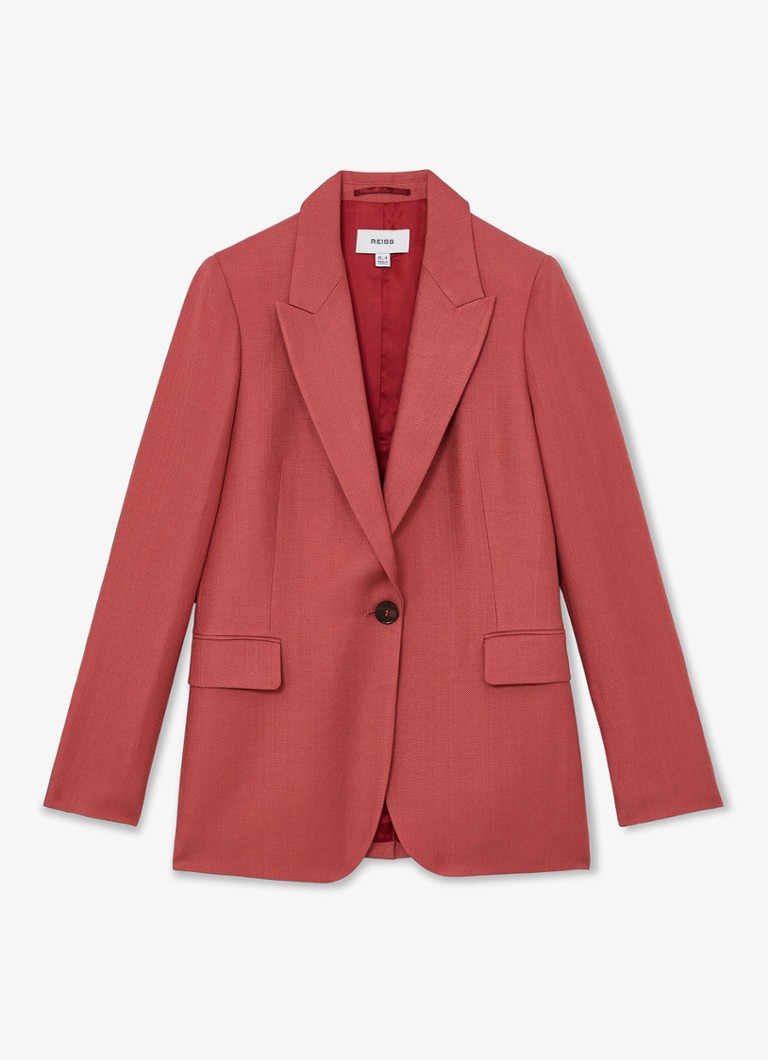 Reiss Dames Petite Jules blazer met klepzakken in de kleur Donkerrood