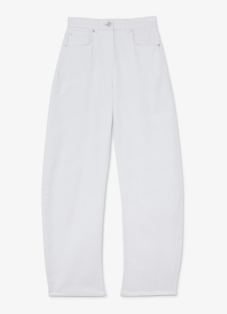 Reiss Dames Sabel high waist wide fit jeans in katoenblend in de kleur Wit