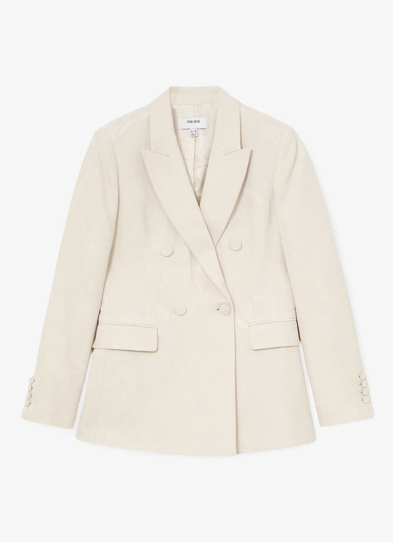 Reiss Dames Ottie double-breasted blazer met klepzakken in de kleur Wit