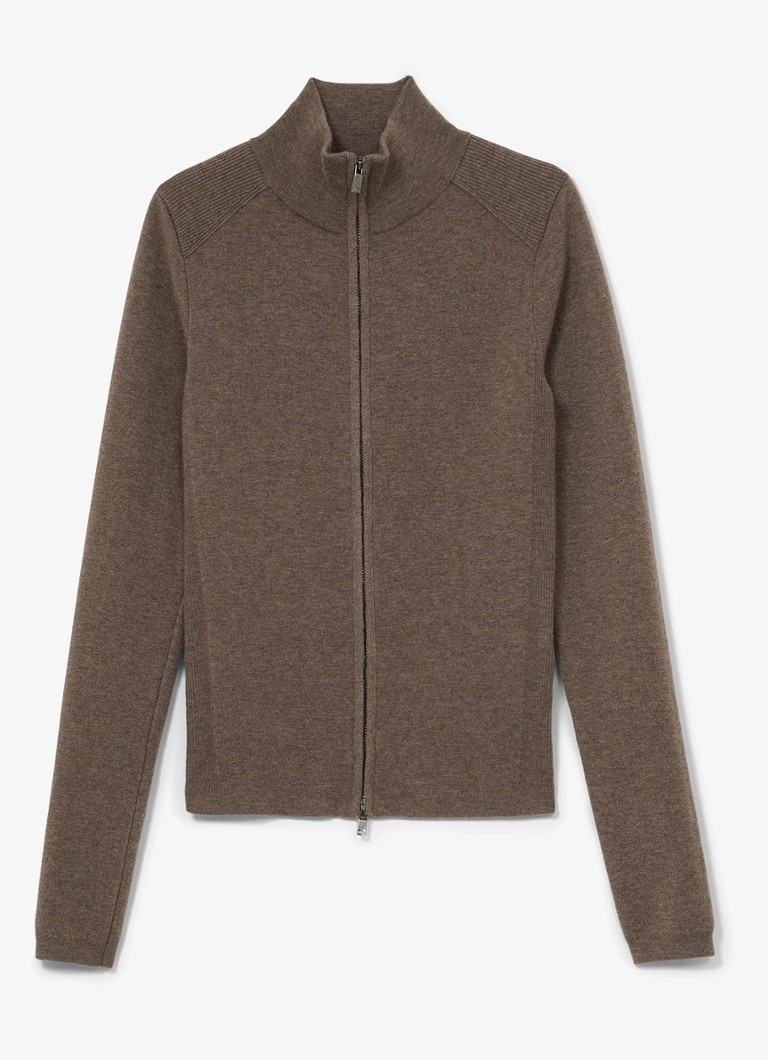 Reiss Dames Ava fijngebreid vest in wolblend in de kleur Beige