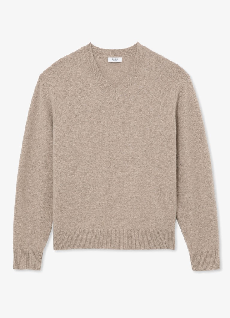 Reiss Dames Jenna fijngebreide trui van kasjmier in de kleur Beige