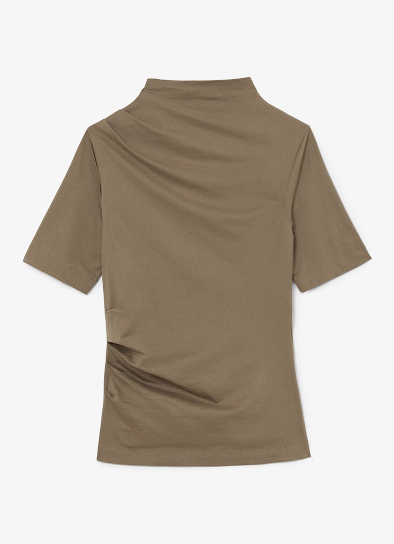 Reiss Dames Tulia top met opstaande kraag in de kleur Beige