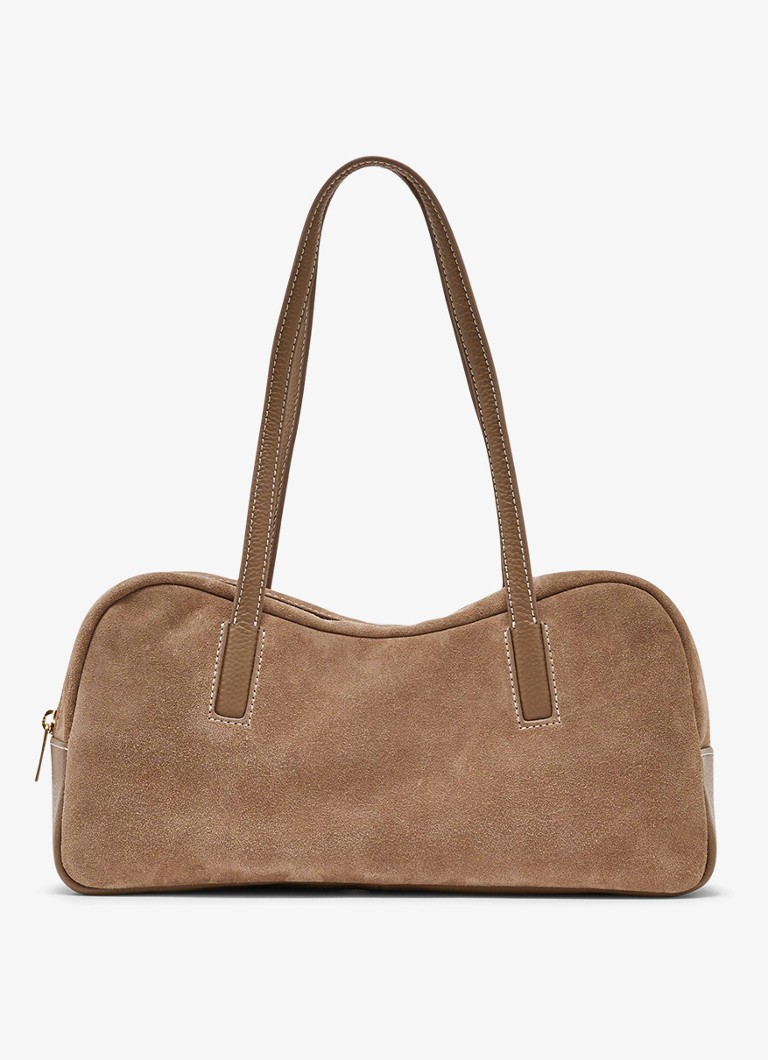 Reiss Dames Alma schoudertas van leer in de kleur Zand