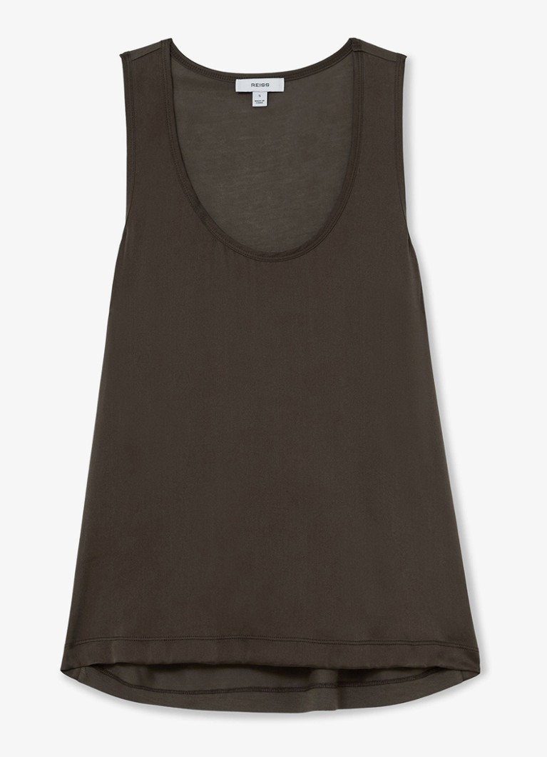 Reiss Dames Ruby top van zijde in de kleur Bruin
