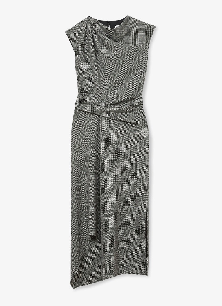 Reiss Dames Clara midi jurk in wolblend in de kleur Grijs