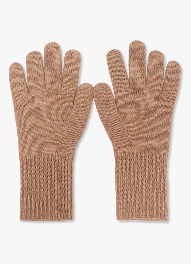 Reiss Dames Issie handschoenen in kasjmierblend in de kleur Camel