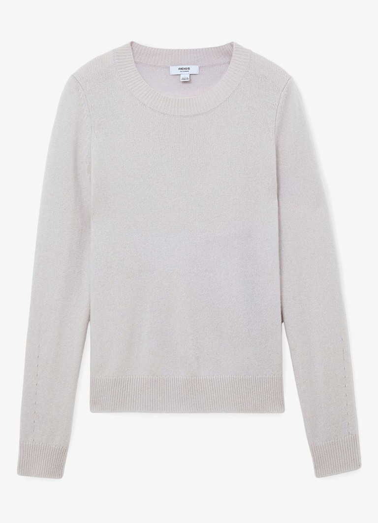 Reiss Dames Mimi fijngebreide trui van kasjmier in de kleur Lichtgrijs
