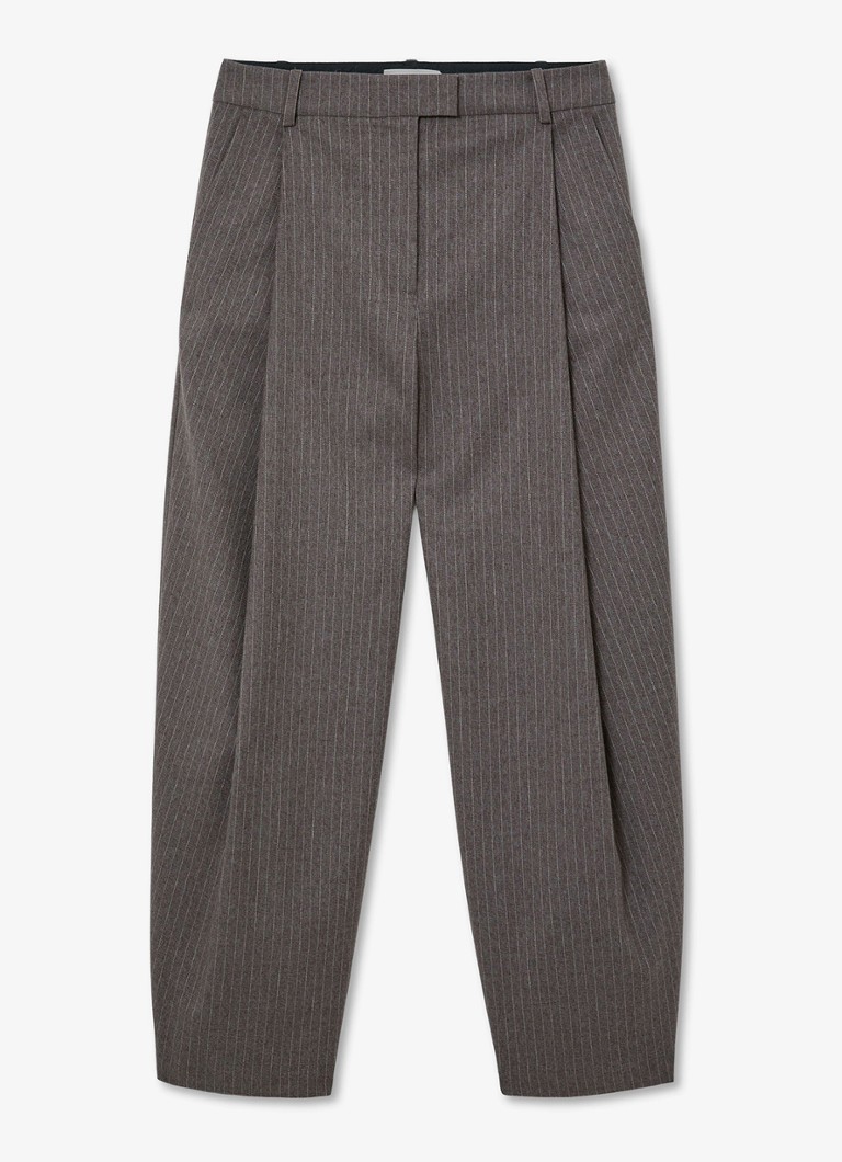 Reiss Dames Phae high waist balloon fit pantalon met streepprint in de kleur Beige