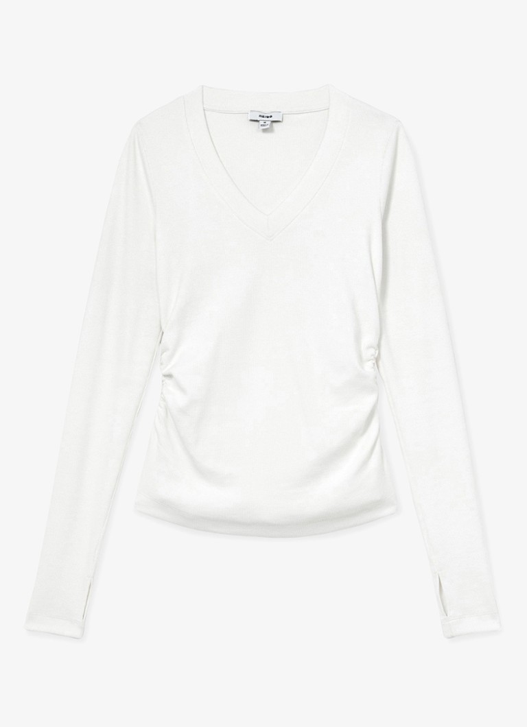 Reiss Dames Sandrine top met V-hals in de kleur Wit