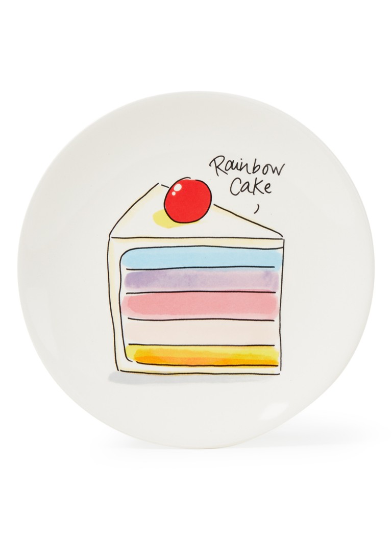 Blond Amsterdam Rainbow Cake gebaksbordje 18 cm Wit - Deal