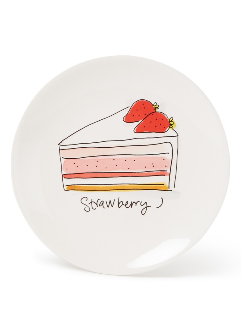 Blond Amsterdam Strawberry gebaksbordje 18 cm Gebroken wit - Deal