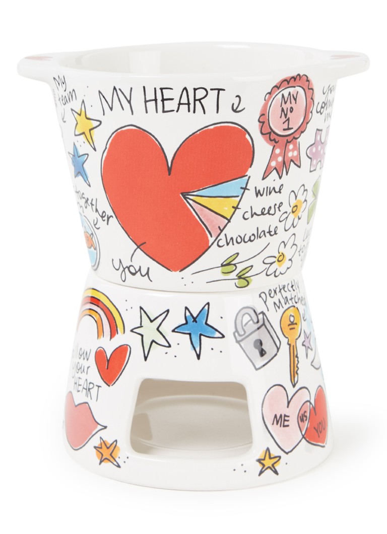 Blond Amsterdam Valentijn fondue set klein 18 cm Multicolor - Deal