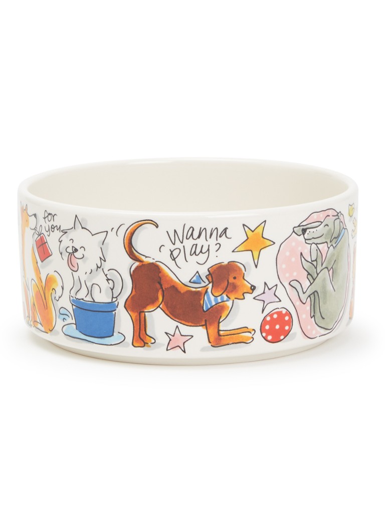 Blond Amsterdam Dog Love voerbak voor honden 15,5 cm Gebroken wit - Deal