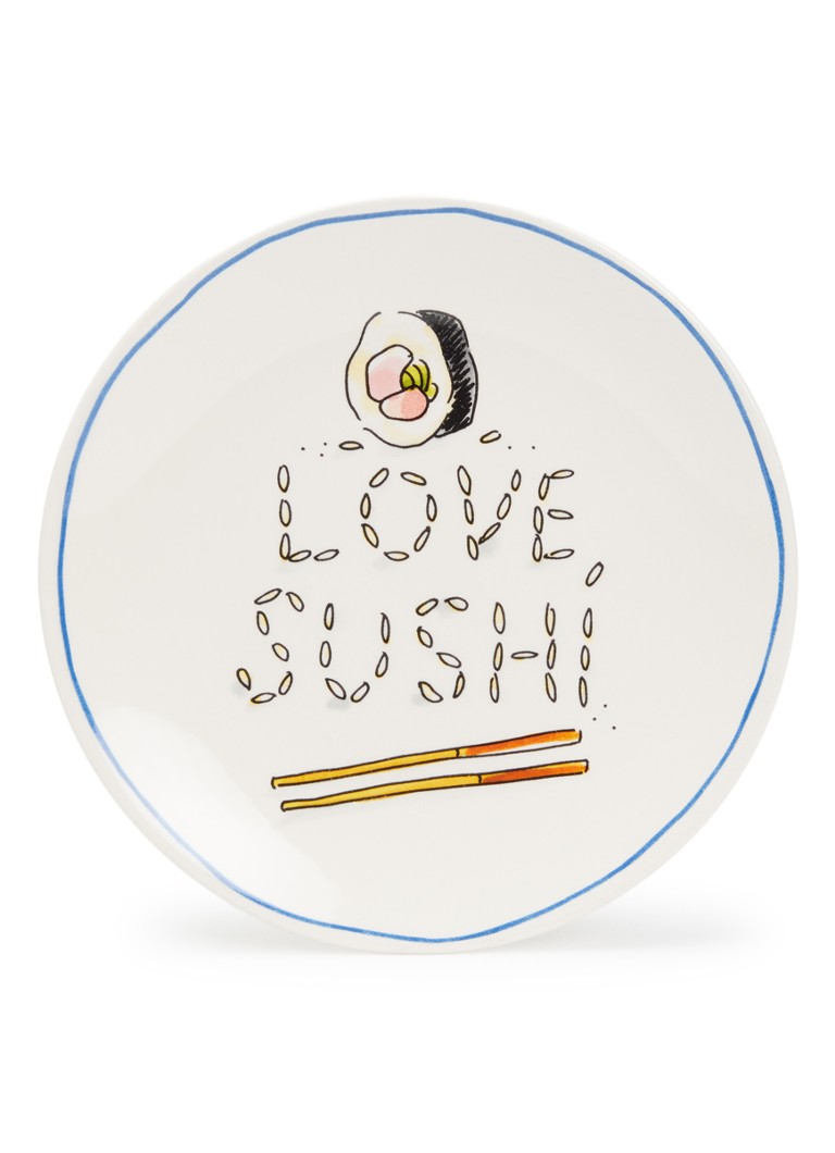 Blond Amsterdam Love Sushi gebaksbordje 18 cm Gebroken wit - Deal