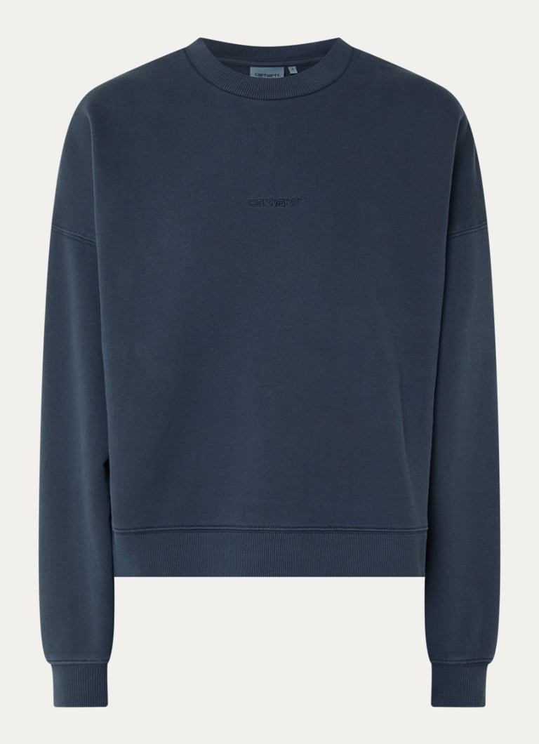 Carhartt WIP Dames Sweater met logoborduring in de kleur Antraciet, maat: M