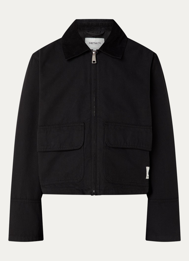 Carhartt WIP Dames Prescott barn jack met klepzakken in de kleur Zwart, maat: S